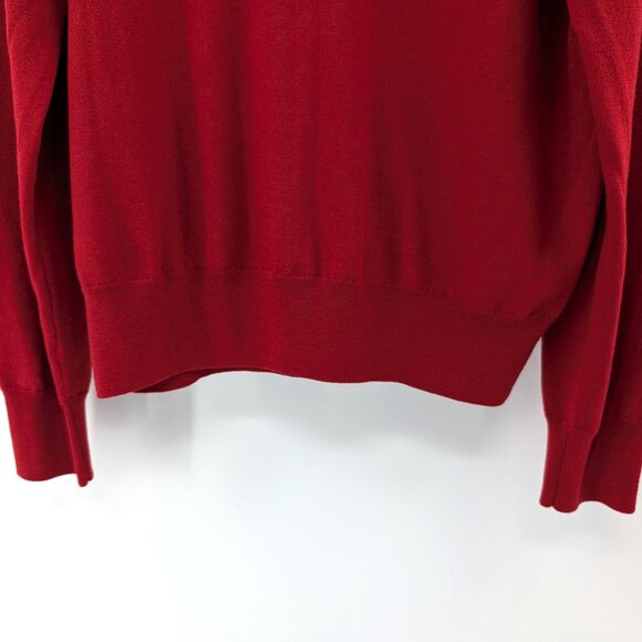 BROOKS BROTHERS Sweater‎ Men's L Red Saxon Wool Knit V Neck Long Sleeve - Picture 3 of 11